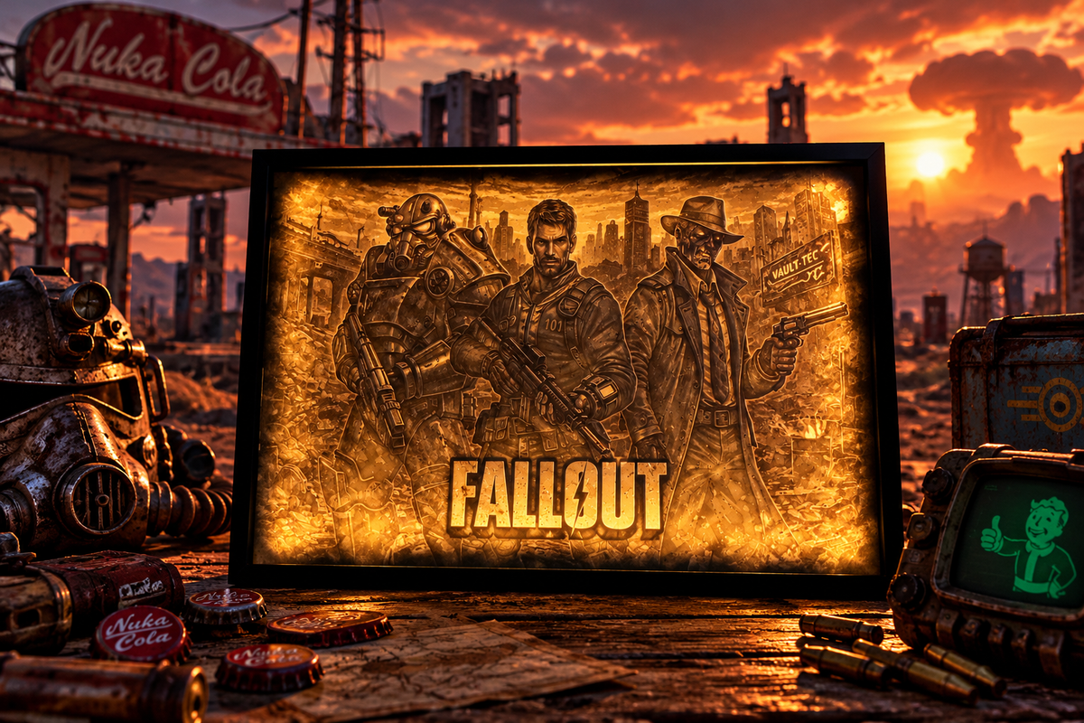 Fallout LED-Leuchtbild – Postapokalyptisches Design