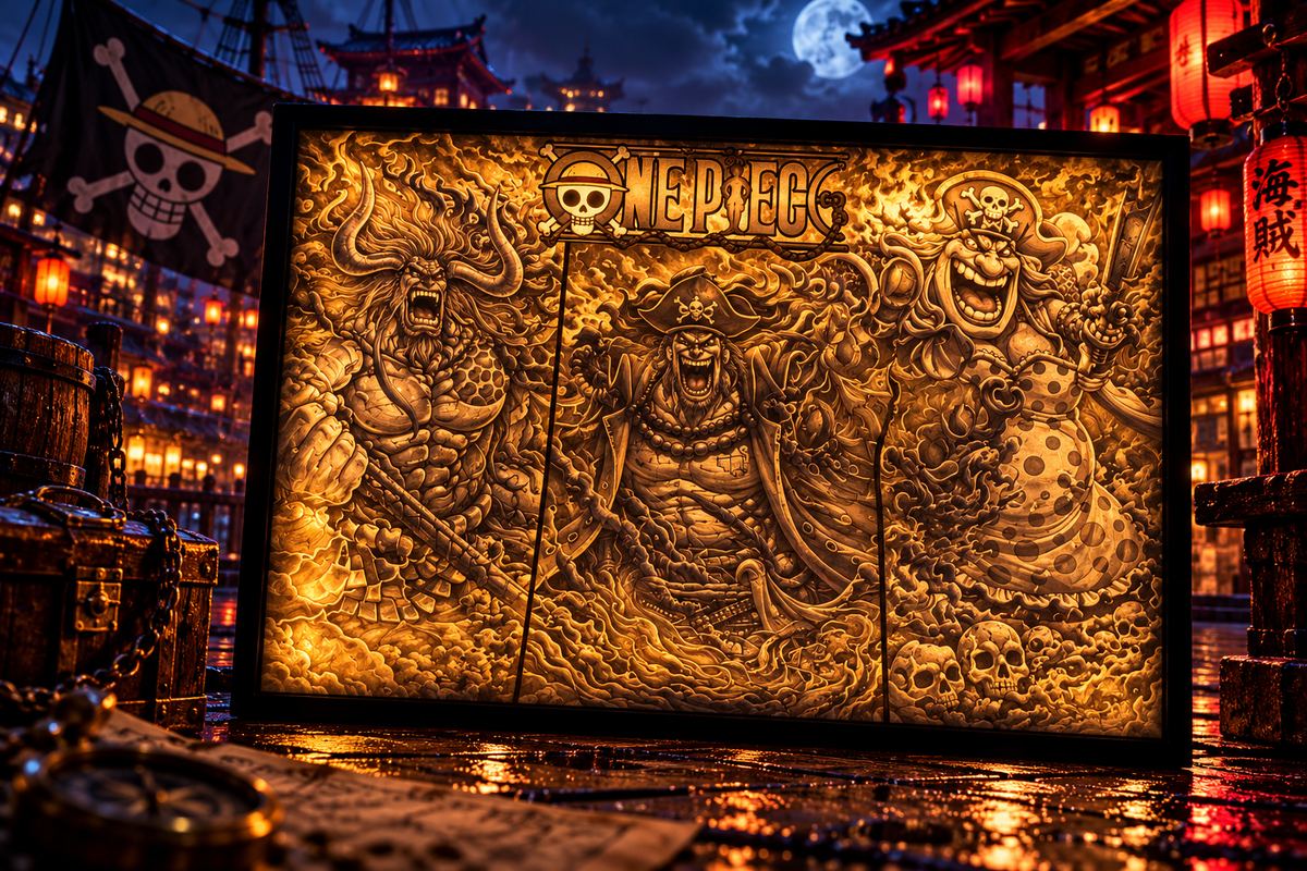 One Piece LED-Leuchtbild – Die Legenden der Piratenwelt!