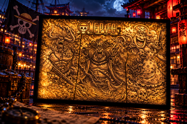 One Piece LED-Leuchtbild – Die Legenden der Piratenwelt!