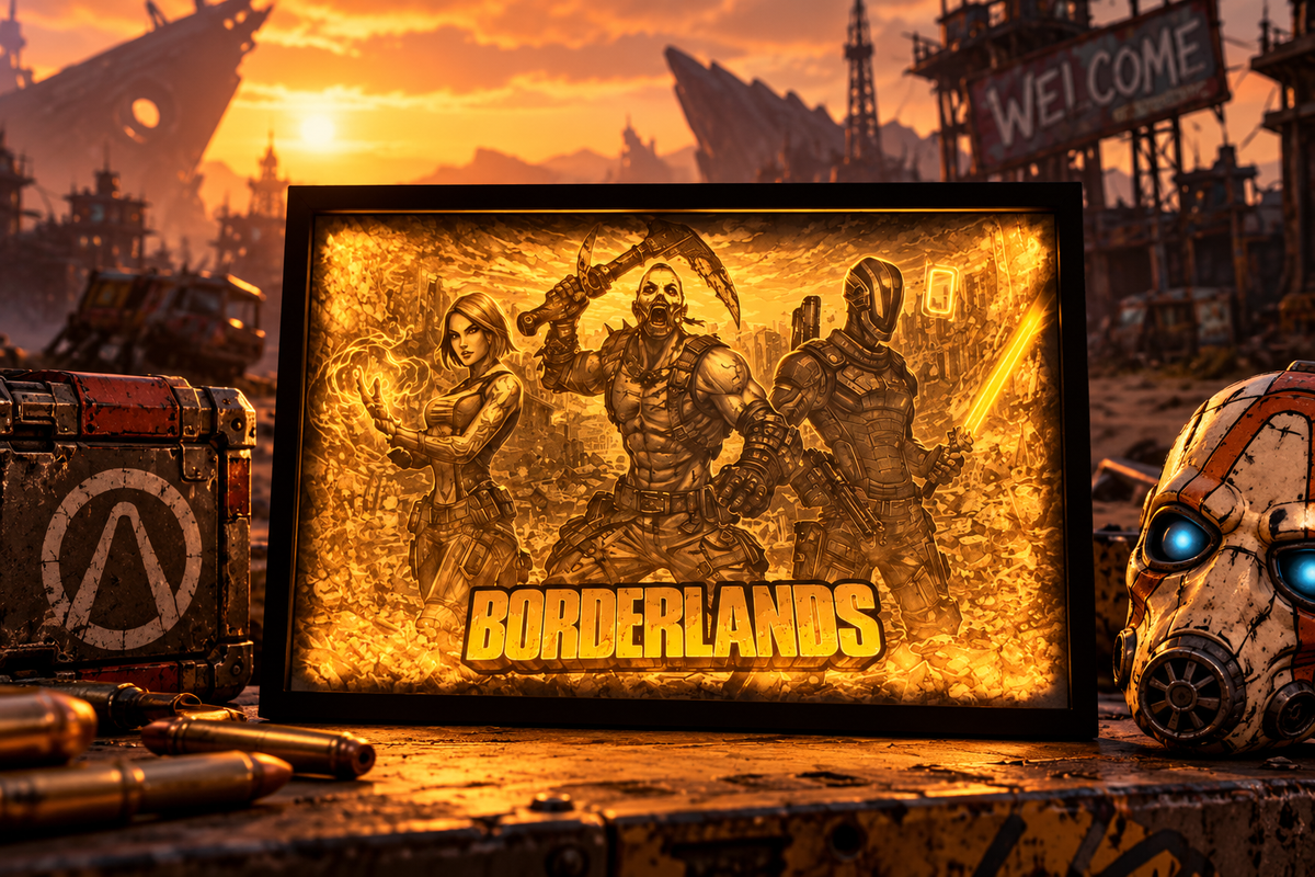 Borderlands – Leuchtendes Lithophane-Bild mit LED-Beleuchtung